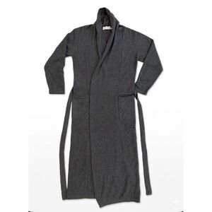 Restoration Hardware Robe Women Gray SzM Open Pure Cashmere Knit Waist Tie Comfy